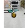 Image 2 : 5.40 CT NATURAL YELLOW SAPPHIRE  SILVER PENDANT OVAL CUT CERTIFICATION
