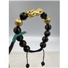 Image 1 : BRAND NEW FENG SHUI BLACK OBSIDISN WITH SAGIN PIXIU BRACELET
