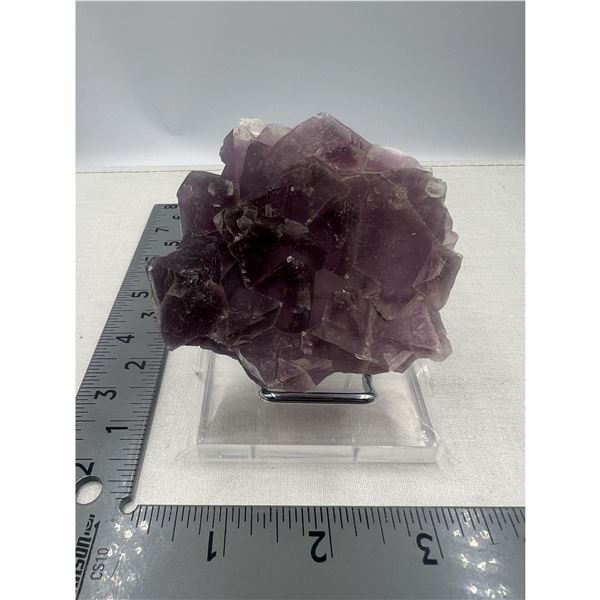 3.2 x 2.9 INCH PURPLE FLUORITE SPECIMEN