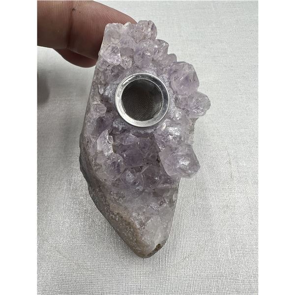 2.9 INCH BRAND NEW SMOKE AMETHYST PIPE