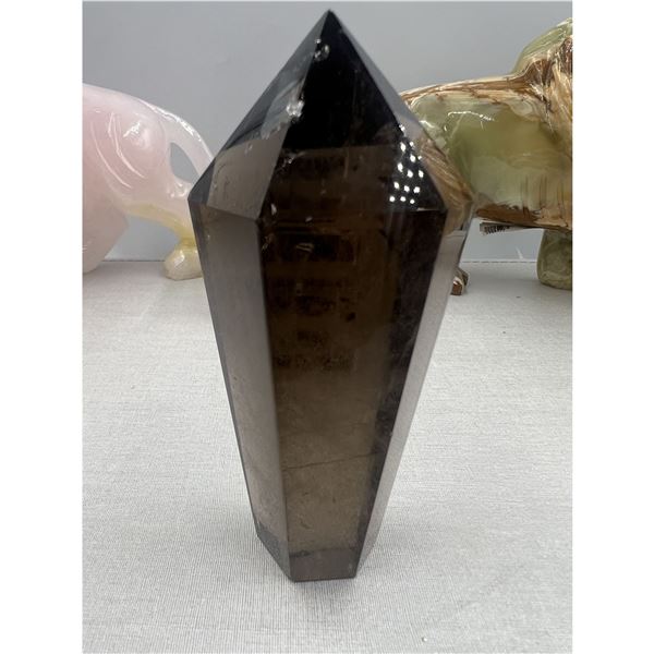 4.0 IMCH SMOKY QUARTZ TOWER 6 SIDE