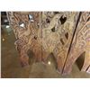 Image 8 : Carved Wooden 5-Panel Hinged Screen Divider w/ Sea Animal Motif 66" x 72"H