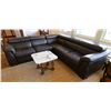 Image 1 : Natuzzi Italsofa Leather Modular Sectional Sofa 102" x 98" x 33"H (table not included)