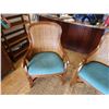 Image 2 : Qty 2 Wooden Chairs w/ Woven Backs & Upholstered Seats 24" x 19" x 38"H