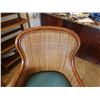 Image 3 : Qty 2 Wooden Chairs w/ Woven Backs & Upholstered Seats 24" x 19" x 38"H