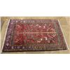 Image 1 : Red Area Rug w/ Bird Motif & Fringe 51" x 87"