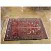 Image 2 : Red Area Rug w/ Bird Motif & Fringe 51" x 87"