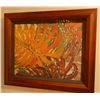 Image 1 : Leaf Motif Artwork, Wood Framed 20.5" x 17"