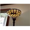 Image 2 : Metal Pole Floor Lamp w/ Stained Glass Top 68"H
