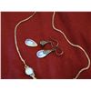 Image 2 : Moonstone Necklace w/ 2 Hook Dangle Earrings (1 broken)