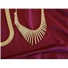 Image 2 : Qty 3 Metal Necklaces: 2 Chokers & Chain w/ Fringe, Misc Sizes