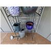 Image 3 : Metal 3-Tier Shelf w/ 3 Plant Pots & 2 Watering Cans, Misc Sizes