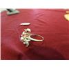Image 8 : Gold 14k Ring w/ Gemstones in Leaf Design Size 8.5