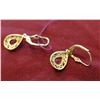 Image 2 : Pair Gold 14k Dangle Earrings w/ Gemstones Approx. 1.5"L