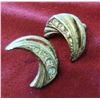 Image 1 : Pair Vintage Stud Earrings w/ Gemstones Approx .75" Dia