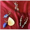 Image 1 : Qty 3 Pair Dangle Earrings, Misc Stones & Sizes