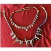 Image 1 : Qty 2 Metal Necklaces w/ Beaded Fringes