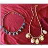 Image 1 : Qty 2 Metal Necklaces w/ Beaded Fringes