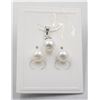 Image 1 : #260-AKOYA PEAL EARRING & SEA SHELL PEARL PENDANT