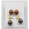#255-SEA SHELL PEARL  EARRINGS 10MM/2 SET