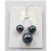 #269-SEA SHELL PEARL EARRINGS & PENDANT NECKLACE