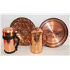 COPPER LOT: VINTAGE COPPER PLATE; SMALL VINTAGE