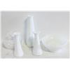 FLAT OF MILK GLASS VASES