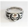 SKULL BLACK FLAMES RING WITH FEAR