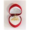 GOLD TONE LADIES WHITE ZIRCONIA 2 RINGS
