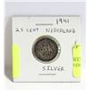 TWENTY FIVE CENT 1941 NEDERLAND SILVER COIN