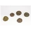 1835-1910 ANTIQUES BHUTAN 1/2 RUPEE COINS x5