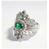 ANTIQUE STYLE CUBIC ZIRCONIA GEM RING, NEW SIZE 7