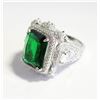 LARGE ANTIQUE STYLE CZ GEMSTONE RING, NEW SIZE 7