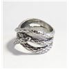 Image 1 : VINTAGE STYLE  CUBIC ZIRCONIA GEM  SNAKE RING S7