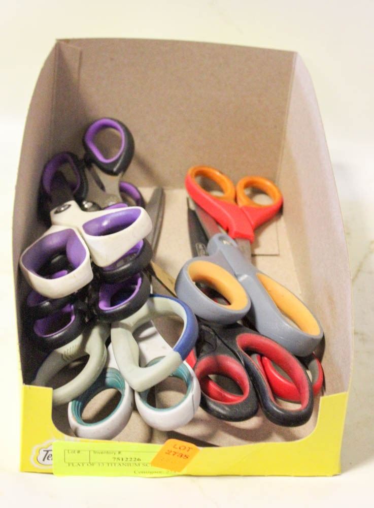 FLAT OF 13 TITANIUM SCISSORS
