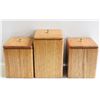 VINTAGE WOODEN CANISTERS SET OF 3