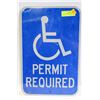 Image 1 : METAL "HANDICAP PERMITTED" PARKING SIGN- 18 X 12