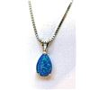 18)  PEAR SHAPED LAB CREATED BLUE FIRE OPAL