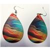 19)  PEAR SHAPED MULTI COLORED BOHO DROP