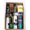 FLAT OF MENS BATHROOM PRODUCTS
