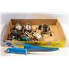 FLAT WITH 7 FISHING REELS & KNIFE