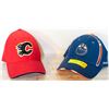 (2) HOCKEY BASEBALL CAPS (KIDS) OILERS & FLAMES