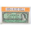 1954 CANADIAN 1.00 BILL