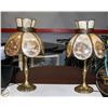 PAIR CURRIER & IVES LAMPS "THE OLD HOMESTEAD-