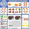 Image 7 : 1 BBQ Grill Kids Kitchen Toy Play Set - 61PCS - Blue - Brand New!