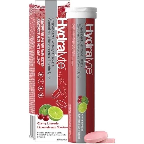 2 Boxes of Hydralyte Electrolyte Tablets; Cherry Limeade Flavour - 20 Per Box - New