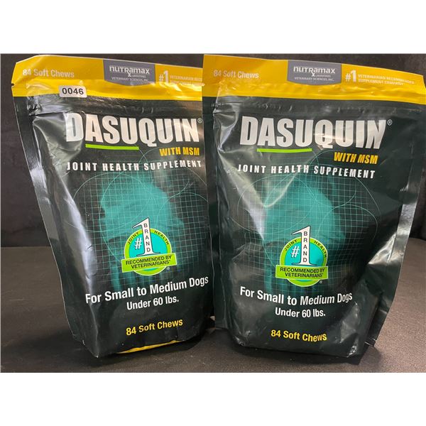 2 Dasuquin with MSM Joint Health Supplements for Small-Med Dogs - 84 Soft Chews Each - New