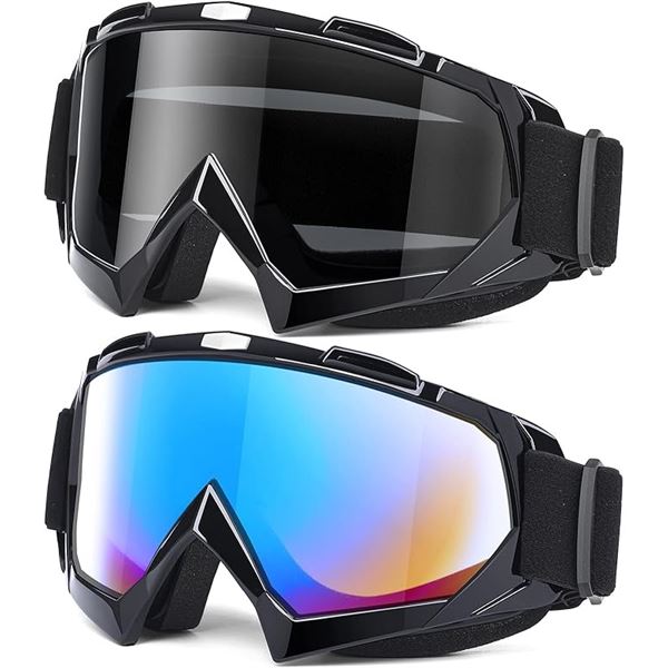 2-Pack of Adult Motorcycle Goggles/ATV/Off-Roading Sport Goggles - New