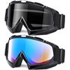Image 1 : 2-Pack of Adult Motorcycle Goggles/ATV/Off-Roading Sport Goggles - New