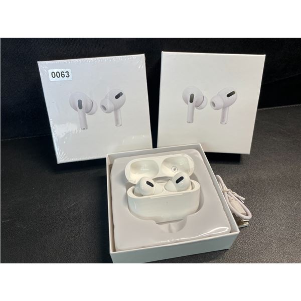 2 Pairs of TWS Airpod-Style Wireless Earbuds with Charging Cases - White - New